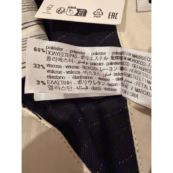 Zara Women Midi Skirt Small Black Pinstriped handkerchief Asymmetric High Low - Picture 14 of 14